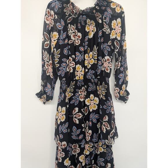 Tory Burch Silk Floral Indie Tiered Maxi Dress Size 0 Hopewell Runs Large #1A459 - Picture 5 of 12